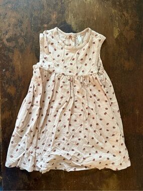 Rylee and Cru Pink Sleeveless Strawberry Print Dress